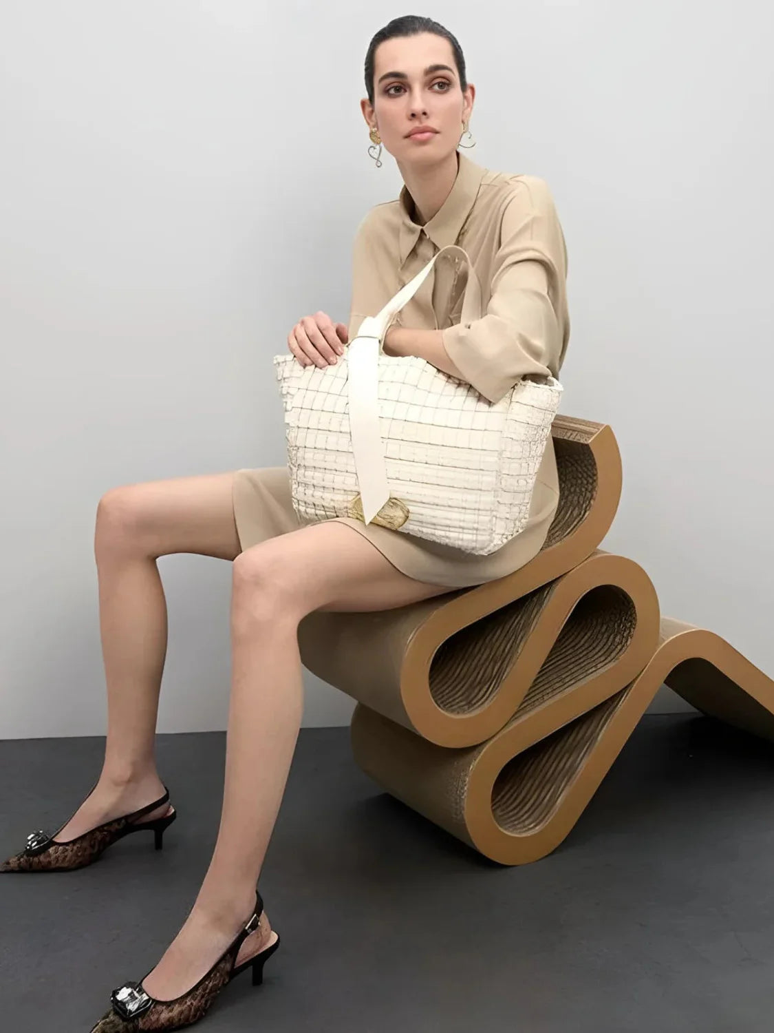 Bolso Lola Casademunt Trenzado Crudo | Bicos de Fío