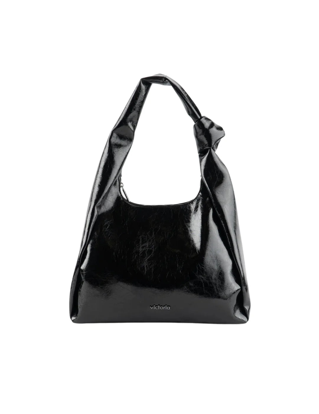 Bolso Metalizado Nudo Victoria Negro | Bicos de Fío