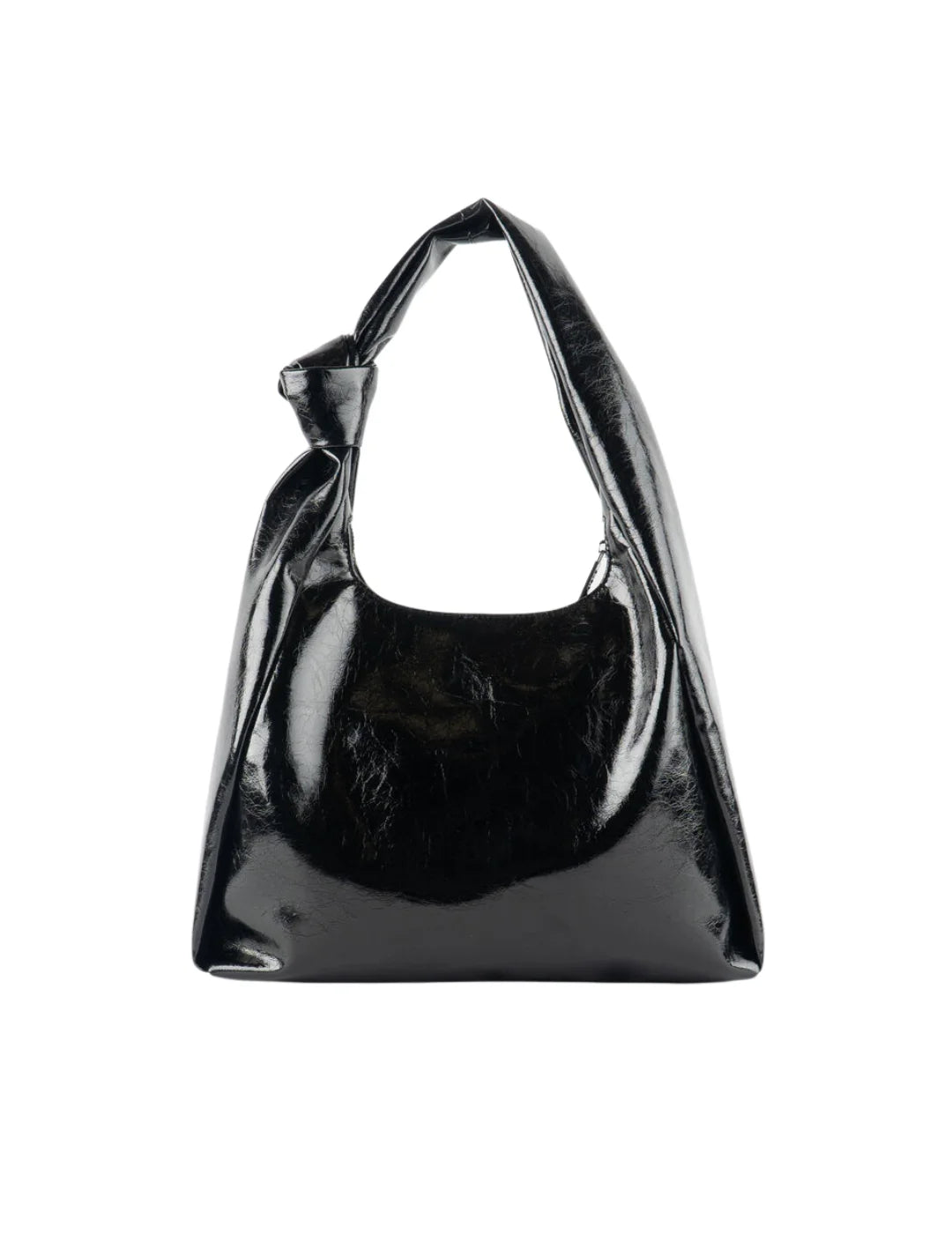 Bolso Metalizado Nudo Victoria Negro | Bicos de Fío