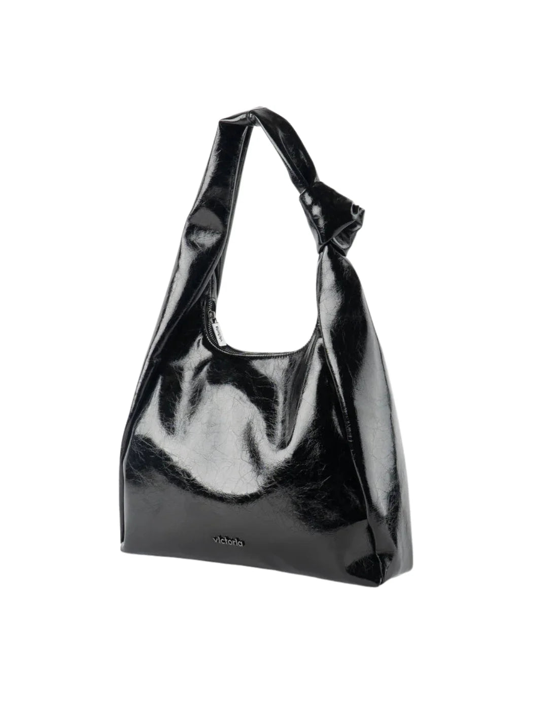 Bolso Metalizado Nudo Victoria Negro | Bicos de Fío
