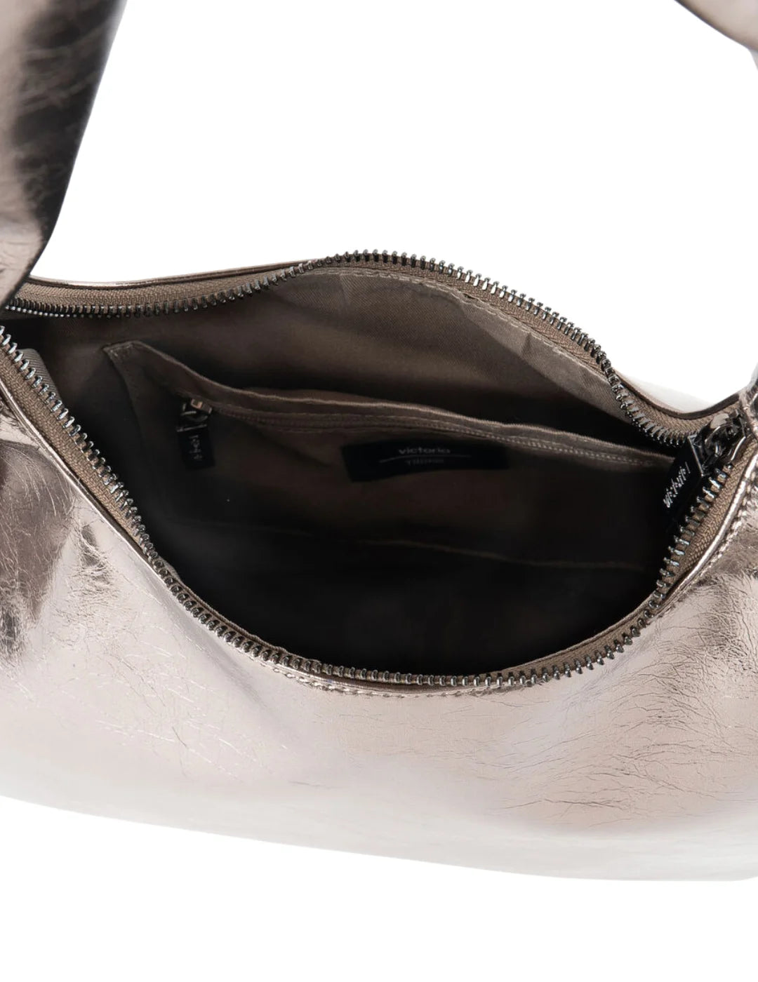 Bolso Metalizado Nudo Victoria Platino | Bicos de Fío