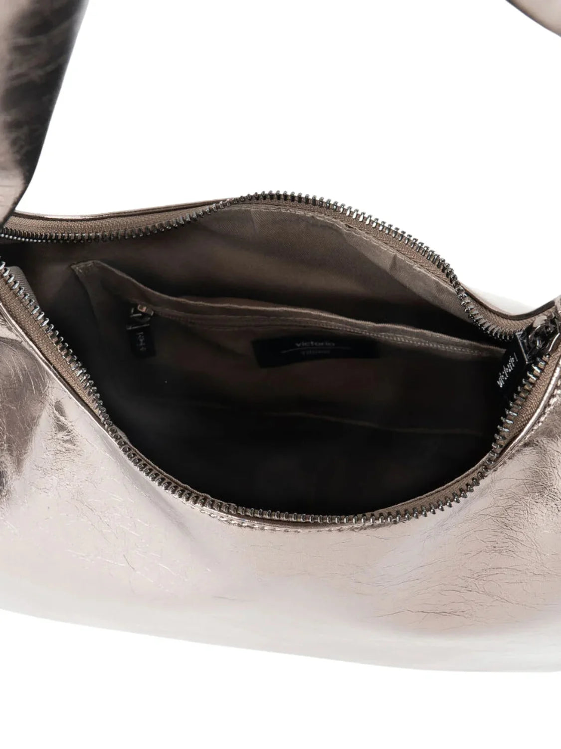 Bolso Metalizado Nudo Victoria Platino | Bicos de Fío
