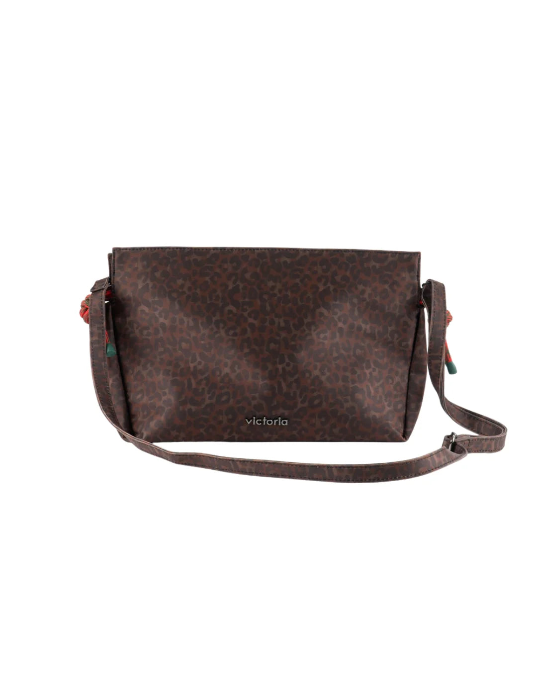 Bolso Nylon Cordones Victoria Leopardo | Bicos de Fío