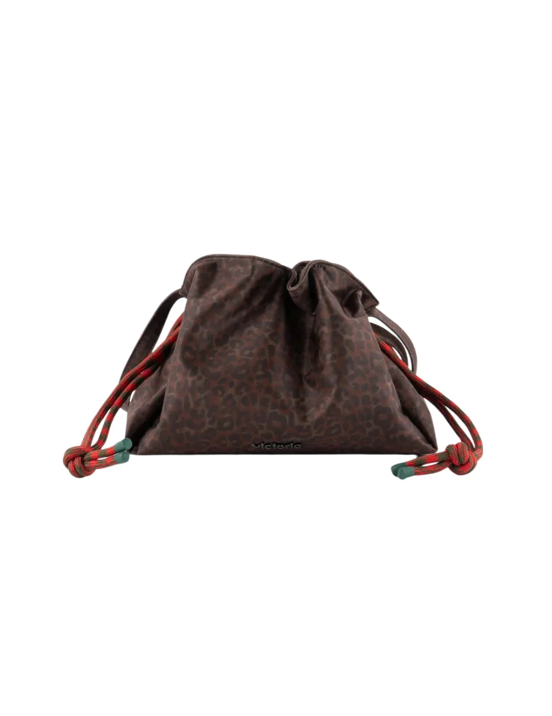 Bolso Nylon Cordones Victoria Leopardo | Bicos de Fío