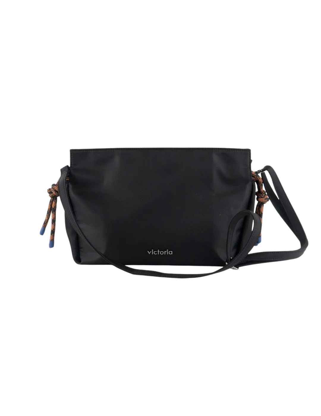 Bolso Nylon Cordones Victoria Negro | Bicos de Fío