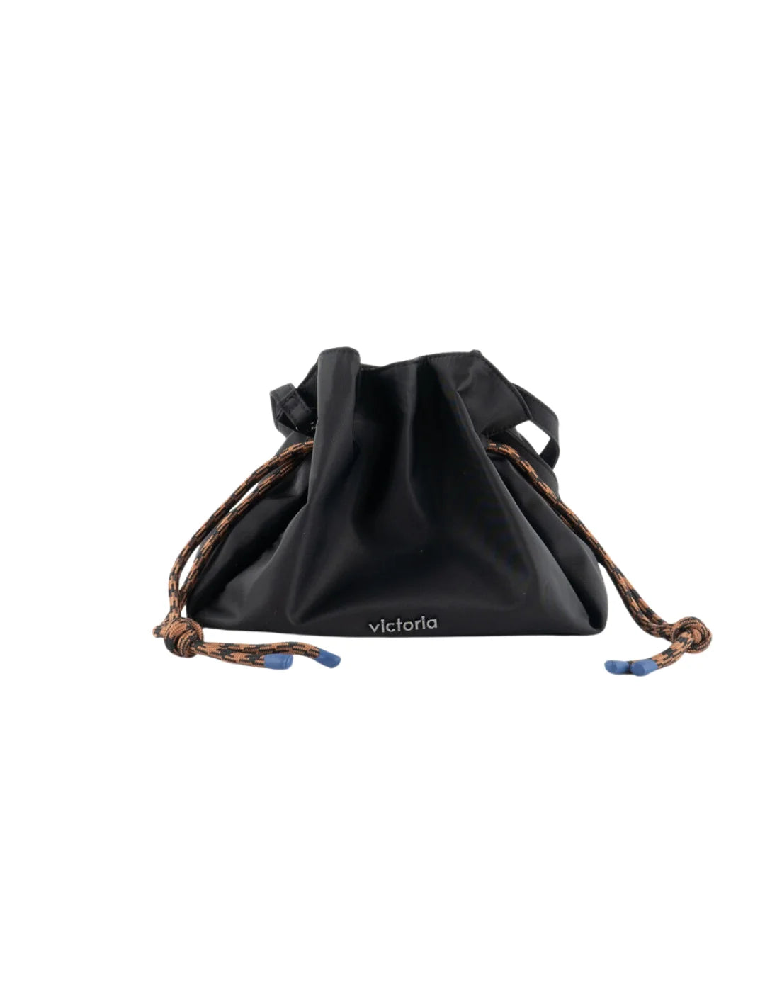 Bolso Nylon Cordones Victoria Negro | Bicos de Fío