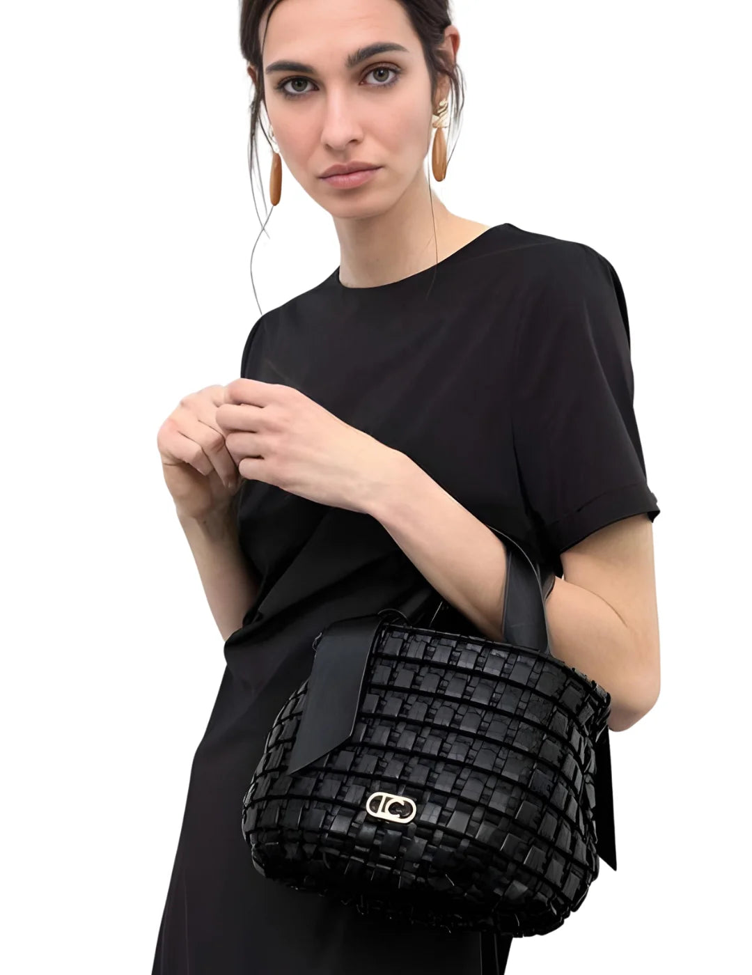 Bolso Pequeño Lola Casademunt Trenzado Negro | Bicos de Fío
