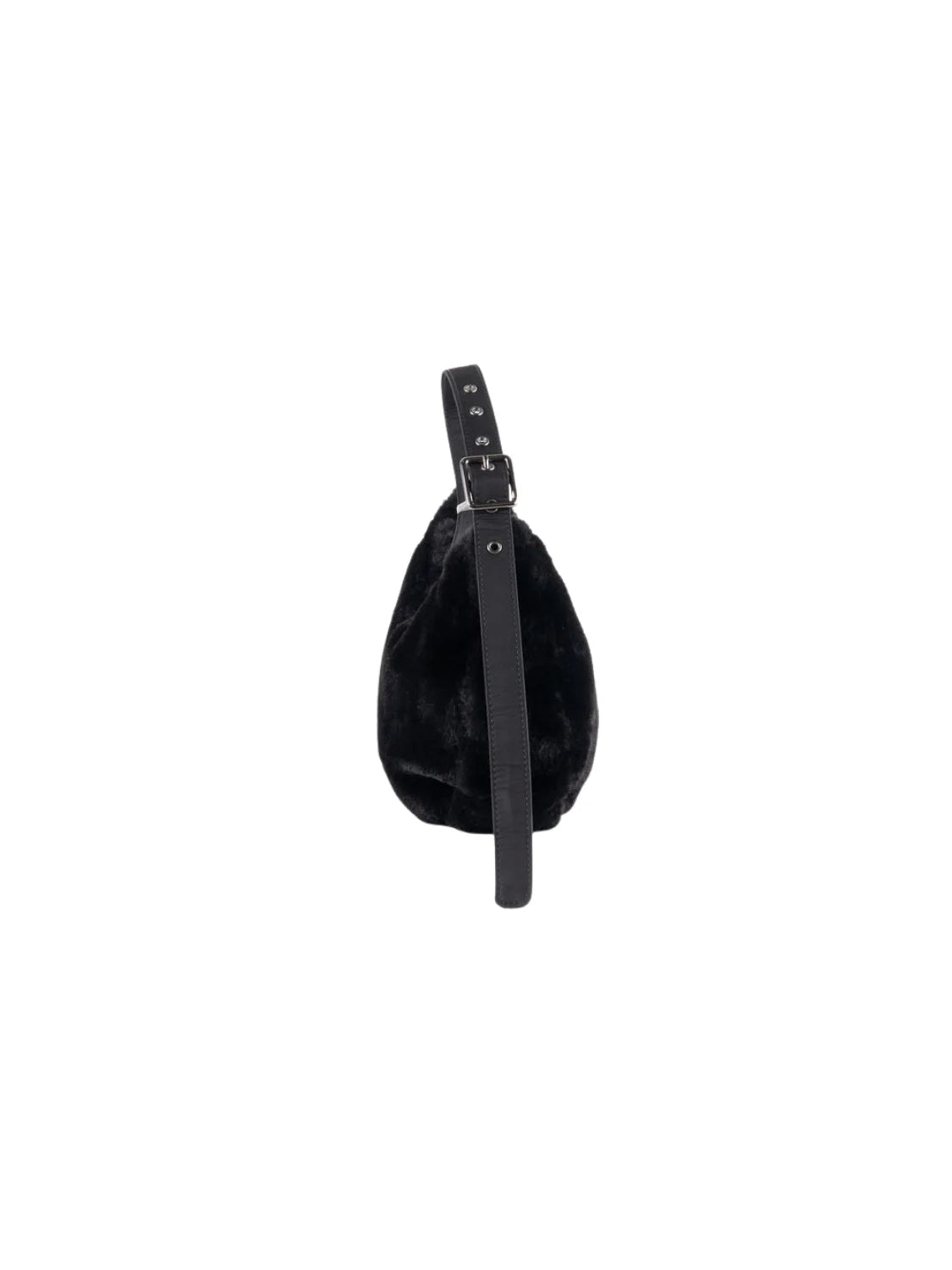Bolso Riñonera Victoria Pelo Negro | Bicos de Fío