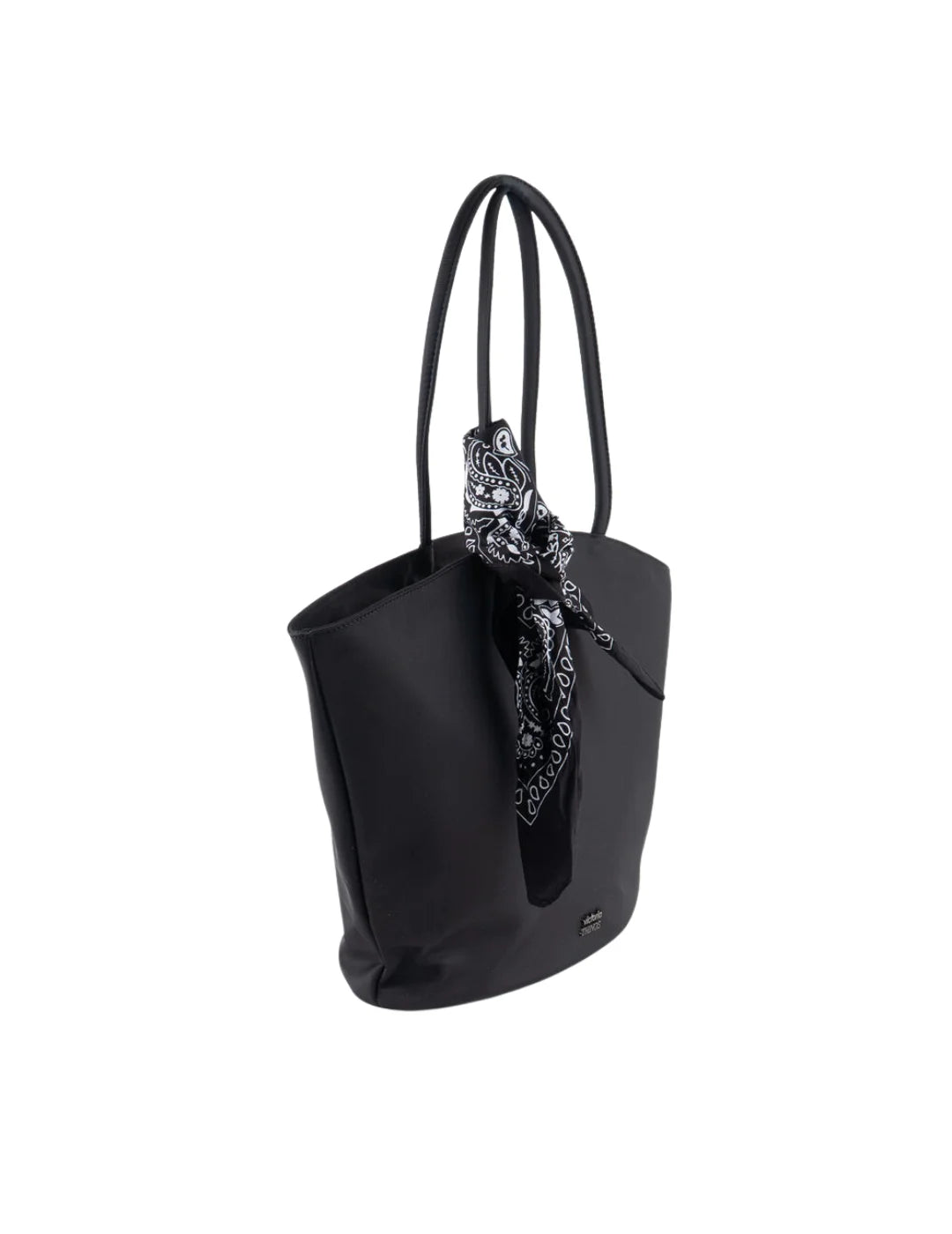Bolso Shopper Nylon Bandana Victoria Negro | Bicos de Fío