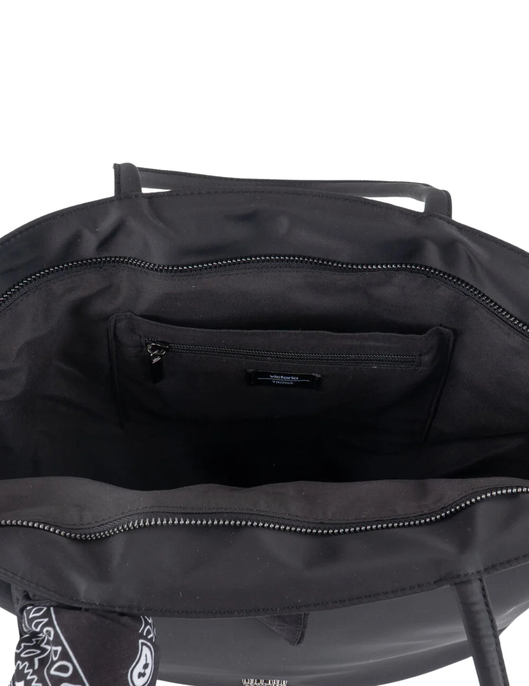 Bolso Shopper Nylon Bandana Victoria Negro | Bicos de Fío