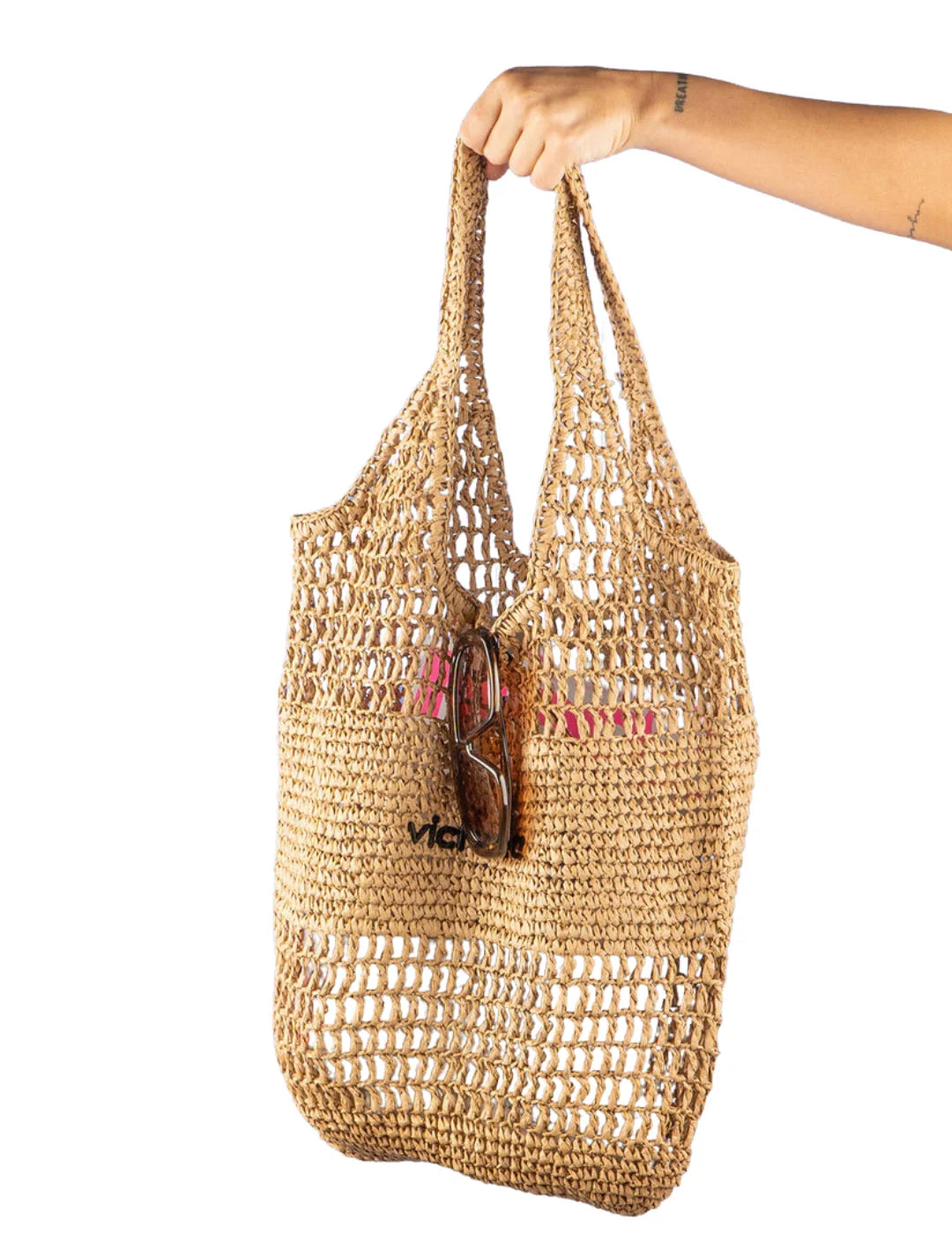 Bolso Fibra Natural Victoria Beige | Bicos de Fío