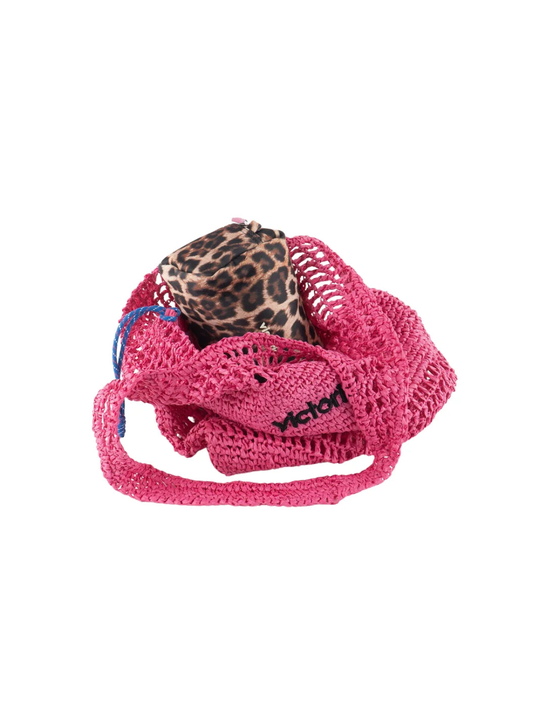 Bolso Fibra Natural Victoria Fucsia | Bicos de Fío