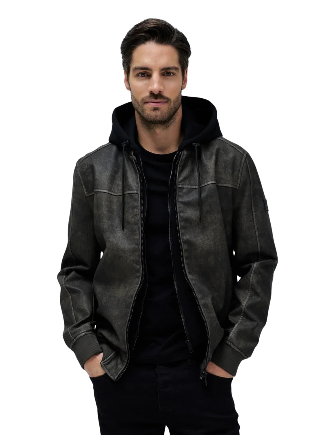 Bomber Cuero Sintético Salsa Jeans Marrón | Bicos de Fío