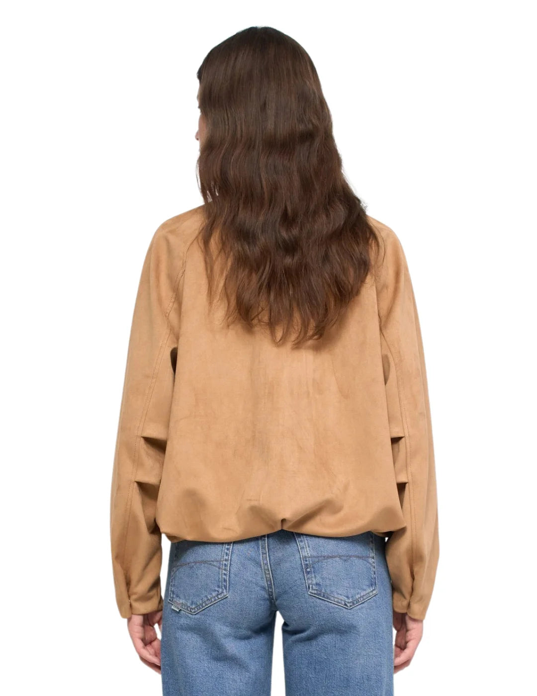 Bomber Efecto Ante Salsa Jeans Marrón | Bicos de Fío