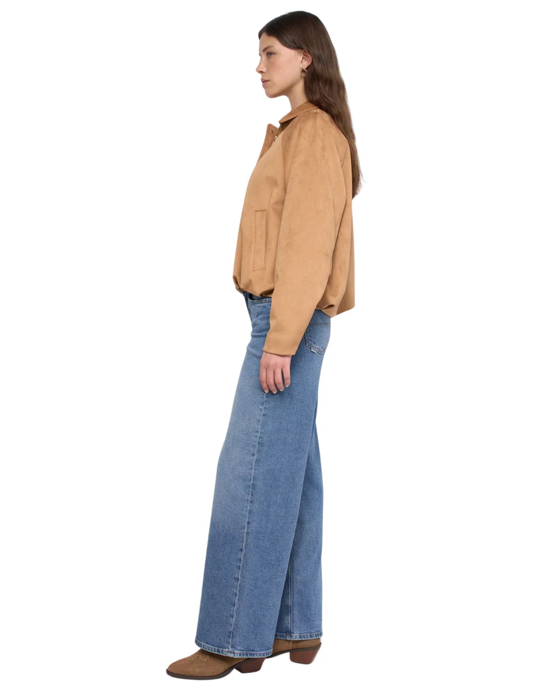 Bomber Efecto Ante Salsa Jeans Marrón | Bicos de Fío