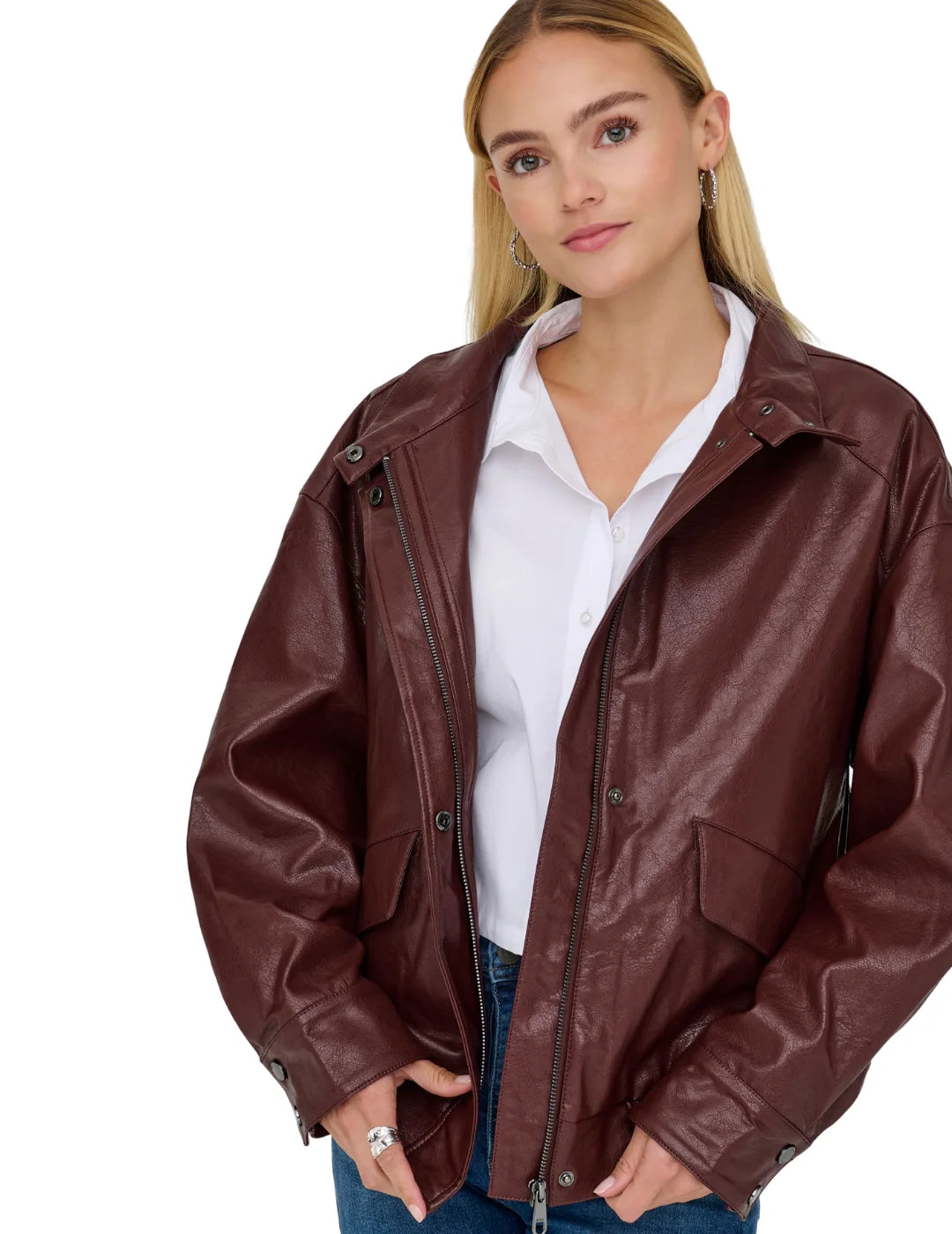 Bomber Polipiel ONLY Julia Granate | Bicos de Fío