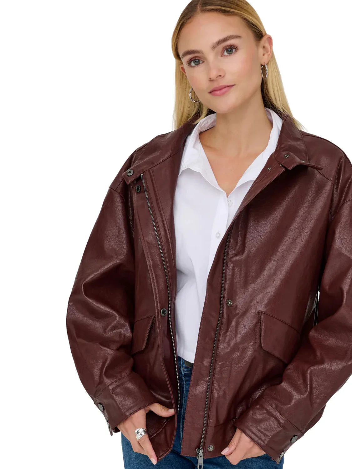 Bomber Polipiel ONLY Julia Granate | Bicos de Fío