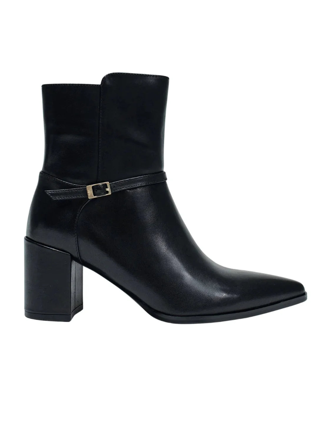 Bota Piel Hebilla Salsa Jeans Negro | Bicos de Fío