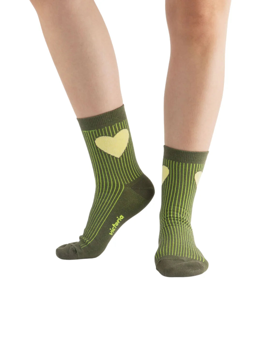 Calcetines Victoria Corazón Verde | Bicos de Fío