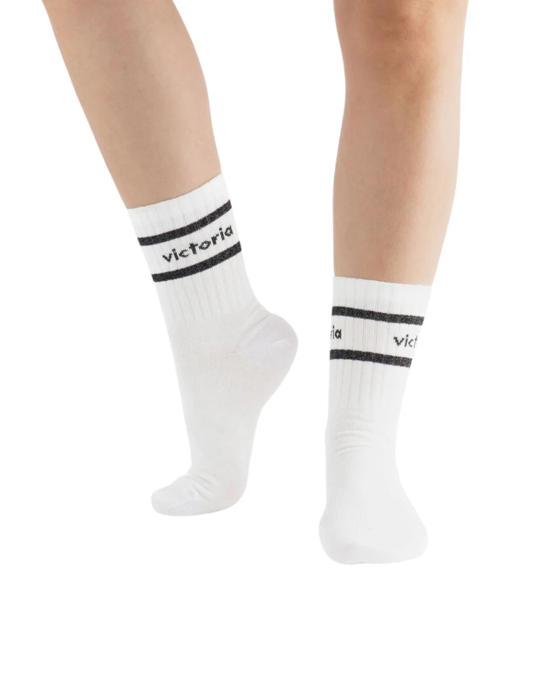Calcetines Victoria Lurex Franjas Blanco-Negro | Bicos de Fío