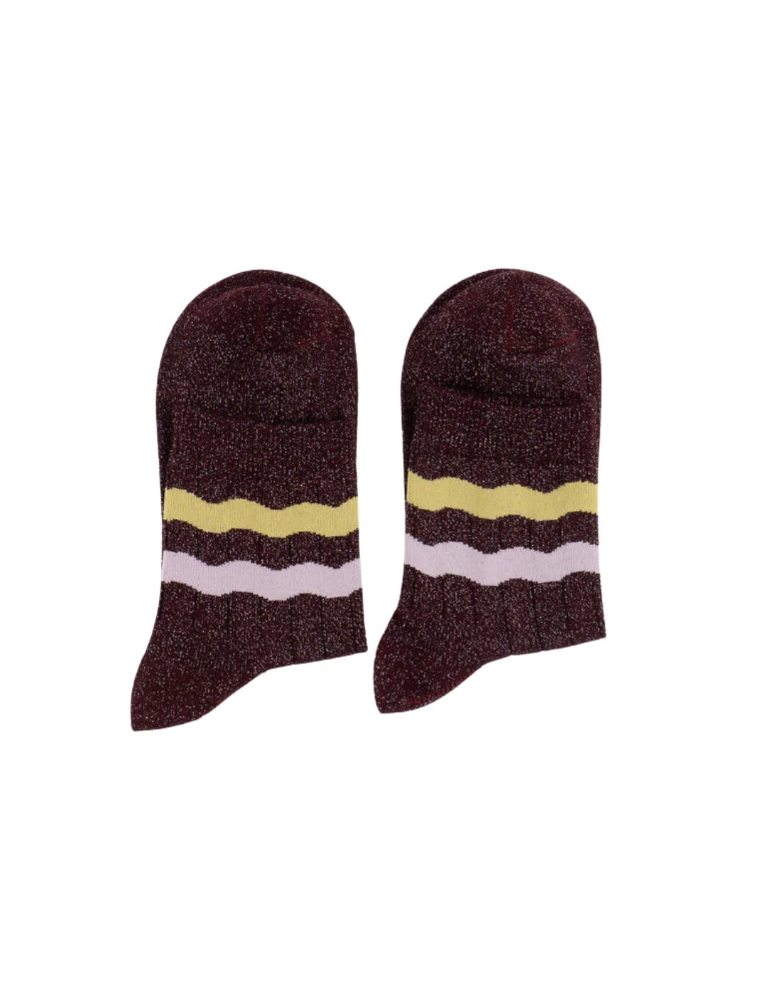 Calcetines Lurex Victoria Ondas Burdeos | Bicos de Fío