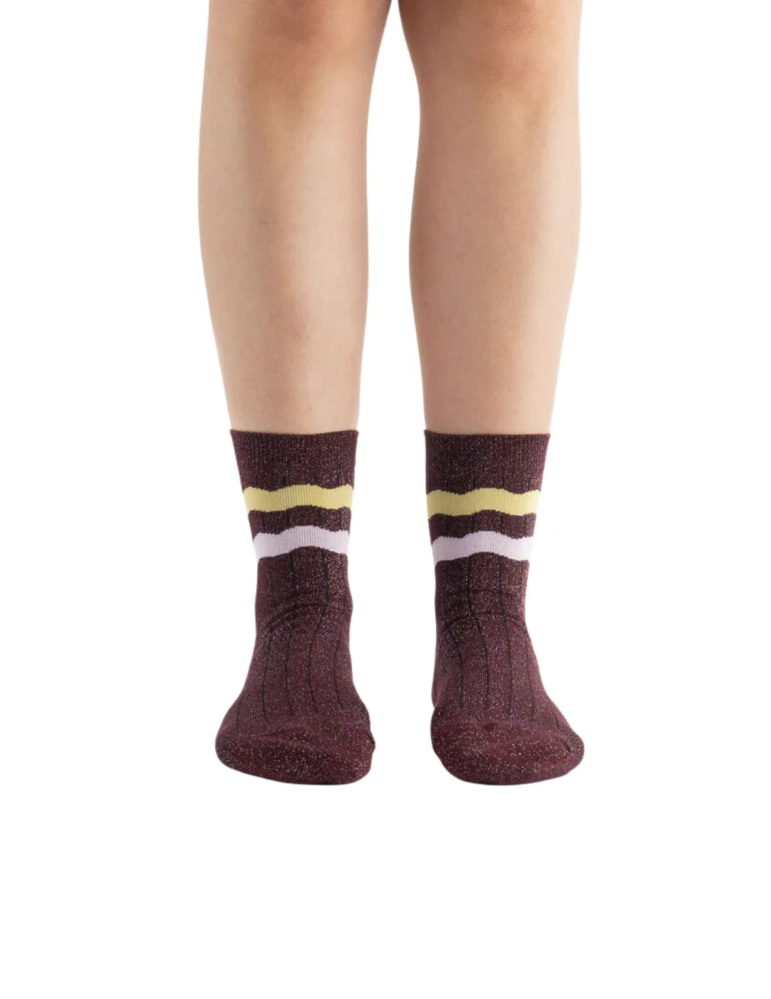 Calcetines Lurex Victoria Ondas Burdeos | Bicos de Fío