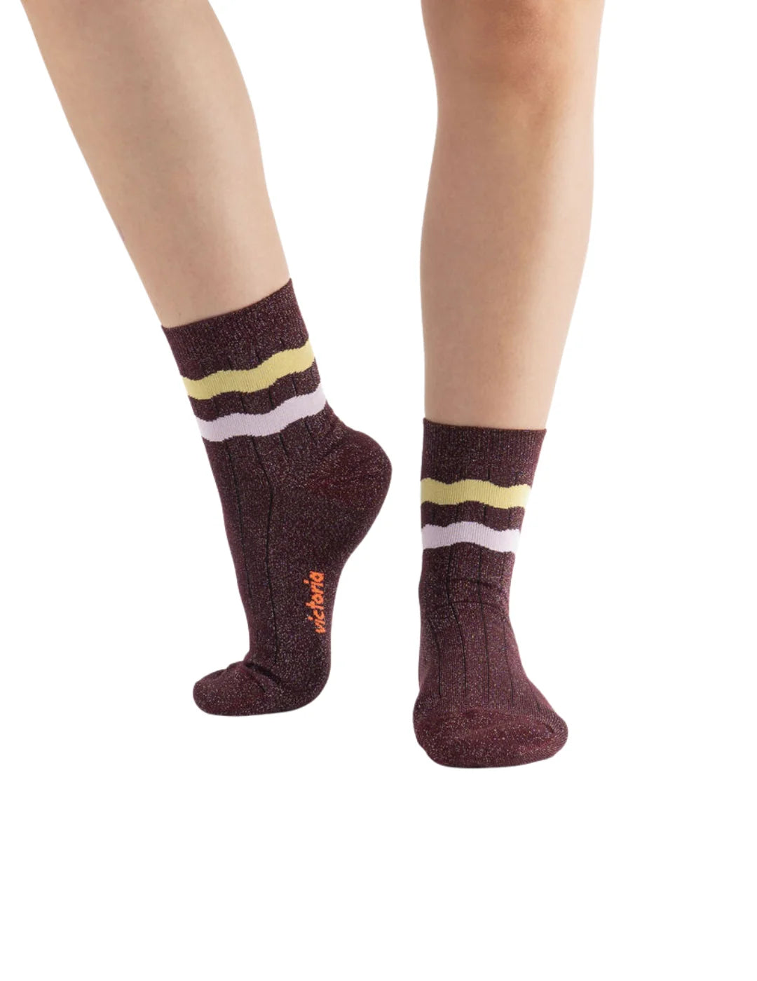 Calcetines Lurex Victoria Ondas Burdeos | Bicos de Fío