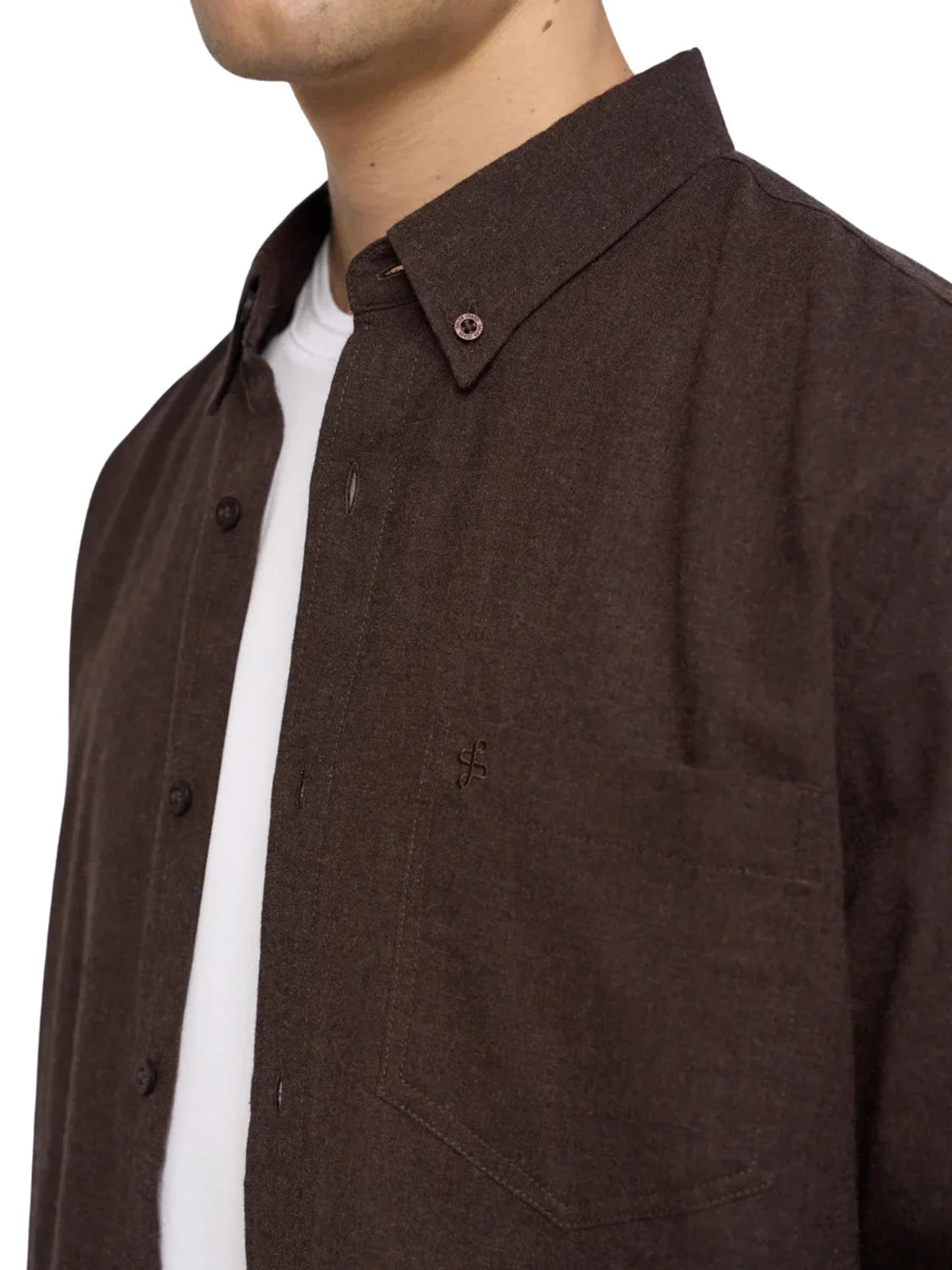 Camisa Bolsillo Salsa Jeans Marrón | Bicos de Fío