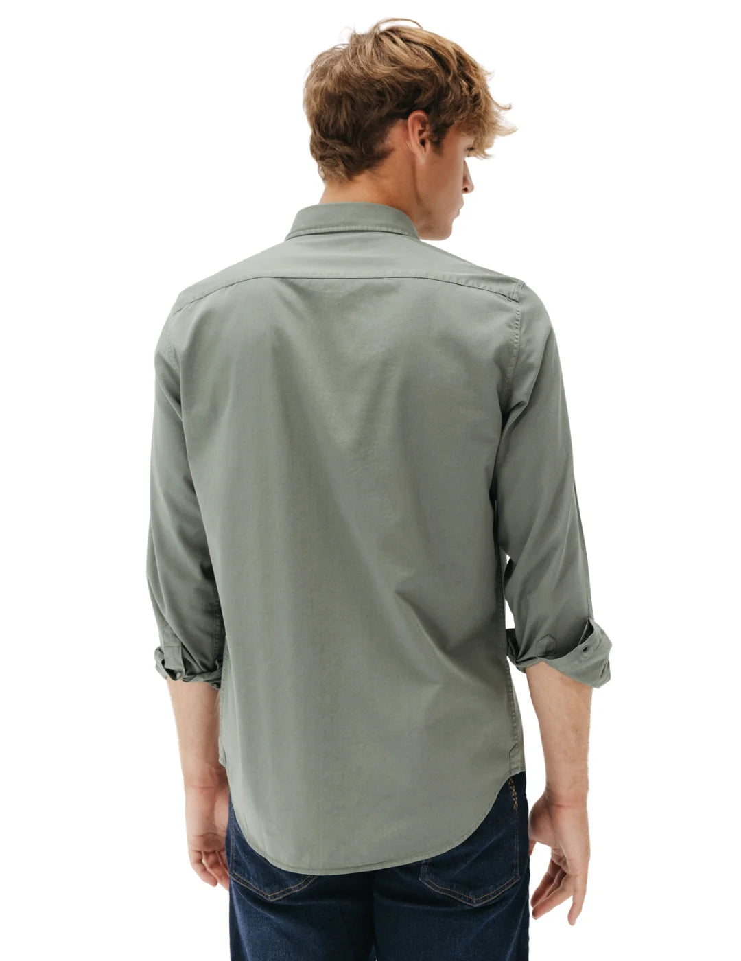 Camisa Casual Sarga El Pulpo Verde Khaki | Bicos de Fío