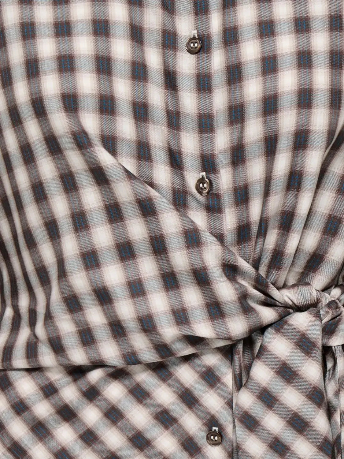 Camisa Cruzada Cuadros ONLY Nola Crudo | Bicos de Fío