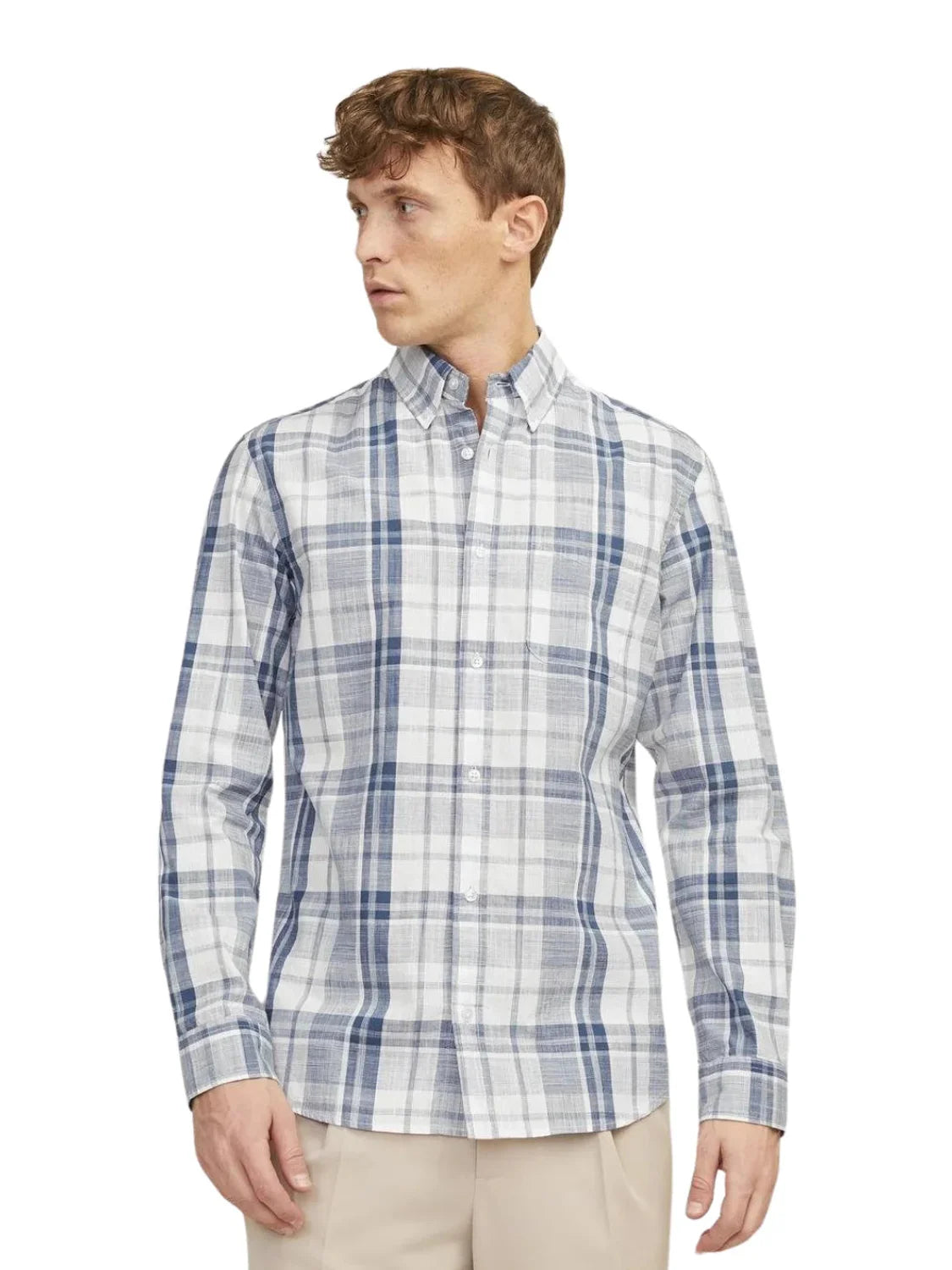 Camisa De Cuadros Jack & Jones BluBrook Azul | Bicos de Fío