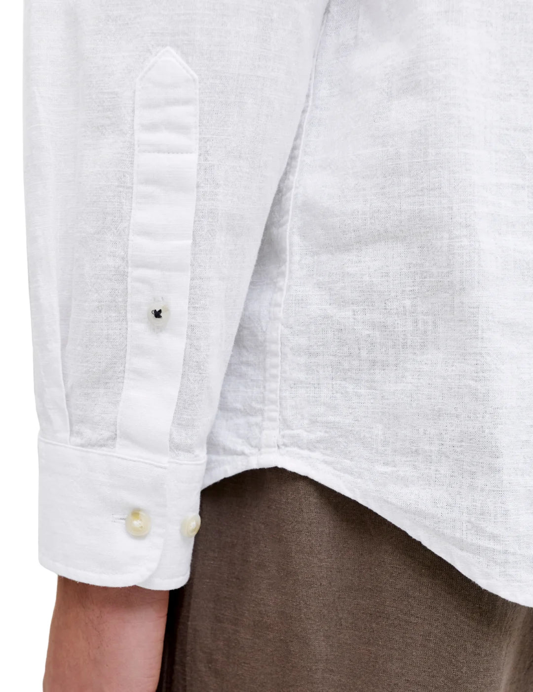 Camisa Lino Cuello Mao Jack&Jones Summer Blanco | Bicos de Fío