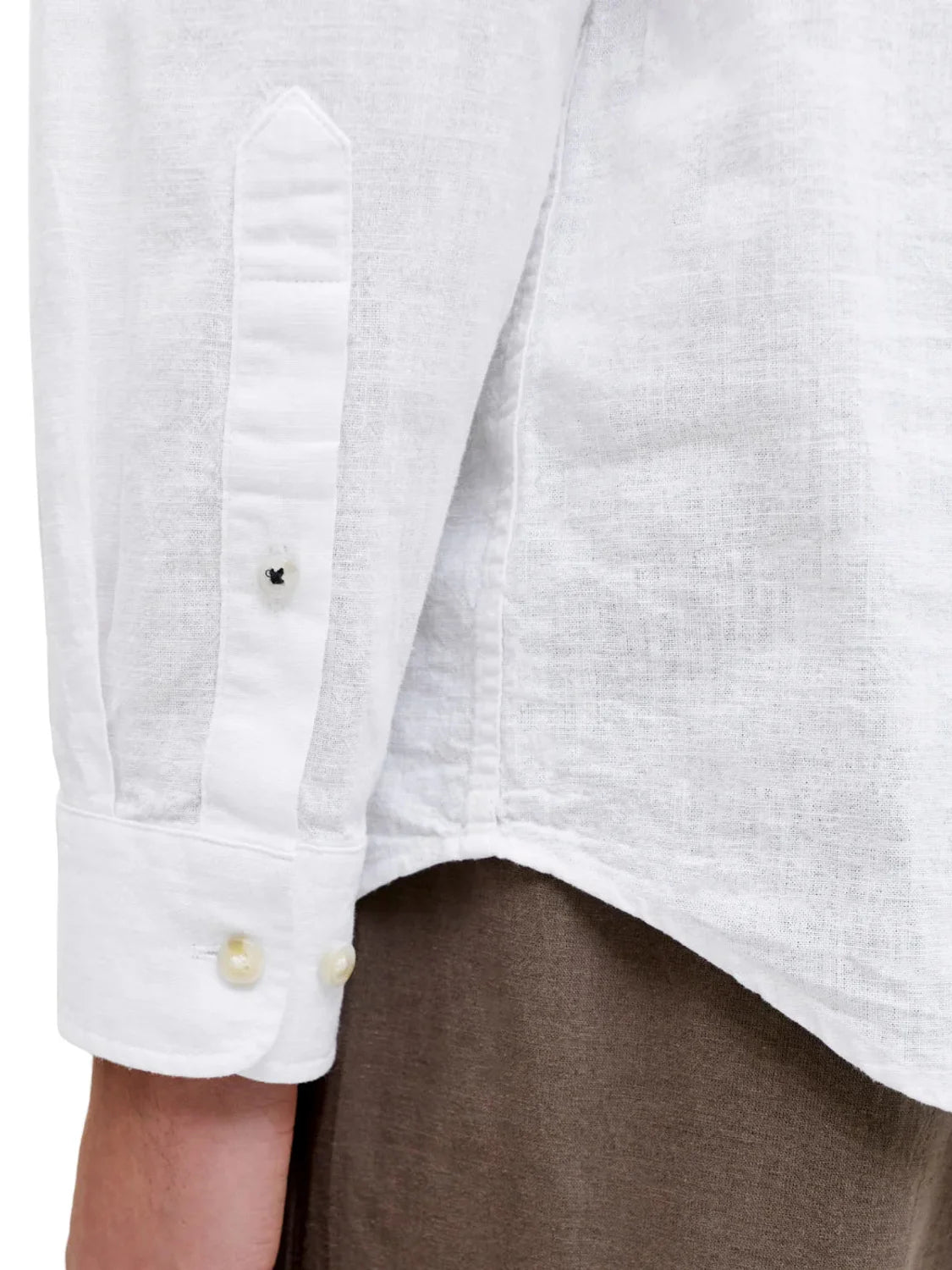 Camisa Lino Cuello Mao Jack&Jones Summer Blanco | Bicos de Fío