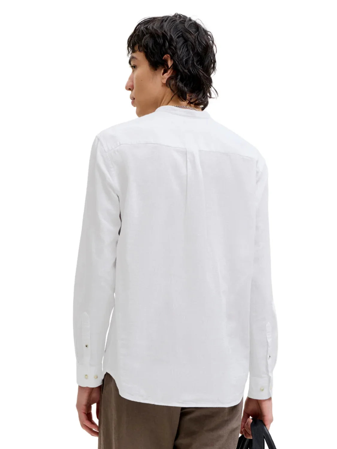 Camisa Lino Cuello Mao Jack&Jones Summer Blanco | Bicos de Fío