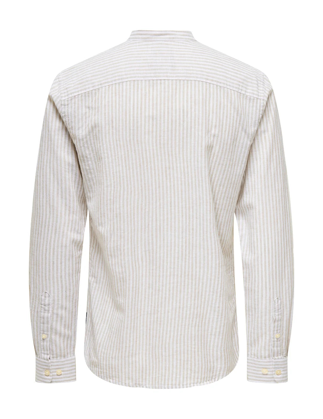 Camisa Cuello Mao Lino ONLY&SONS Caiden Beige | Bicos de Fío
