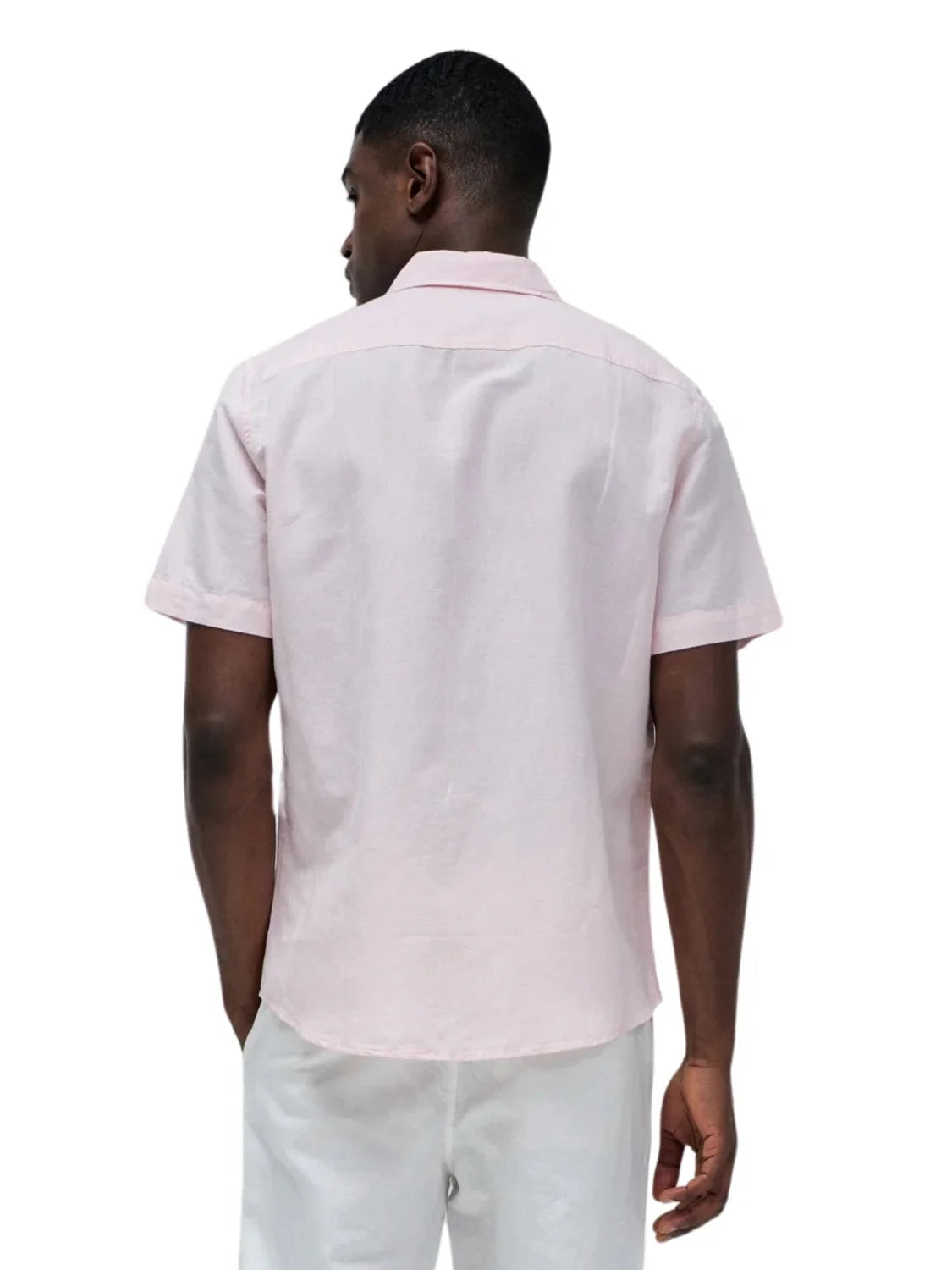 Camisa Manga Corta Lino Salsa Jeans Rosa - Bicos de Fío