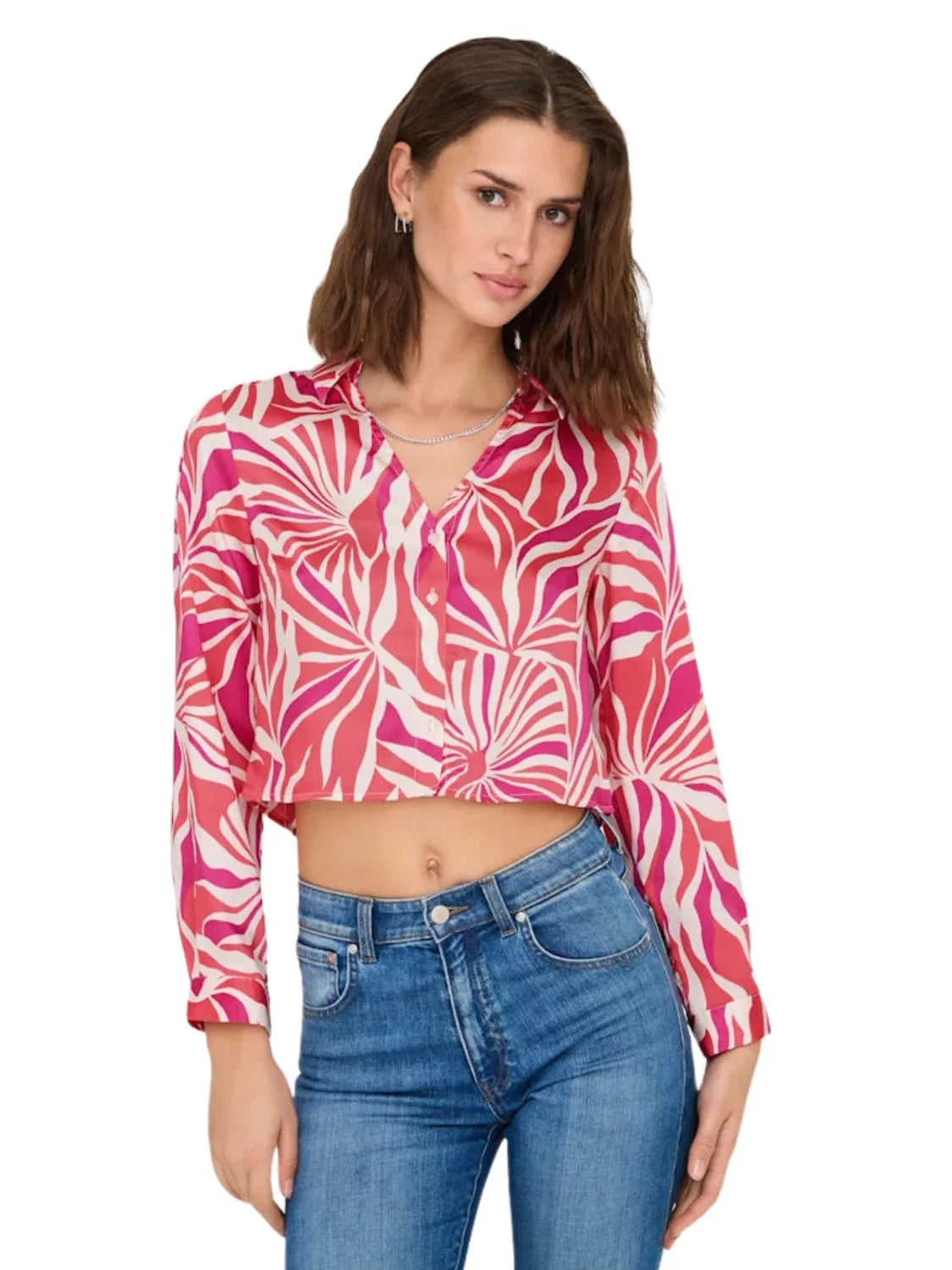 Camisa Fluida ONLY Paula Rosa - Bicos de Fío