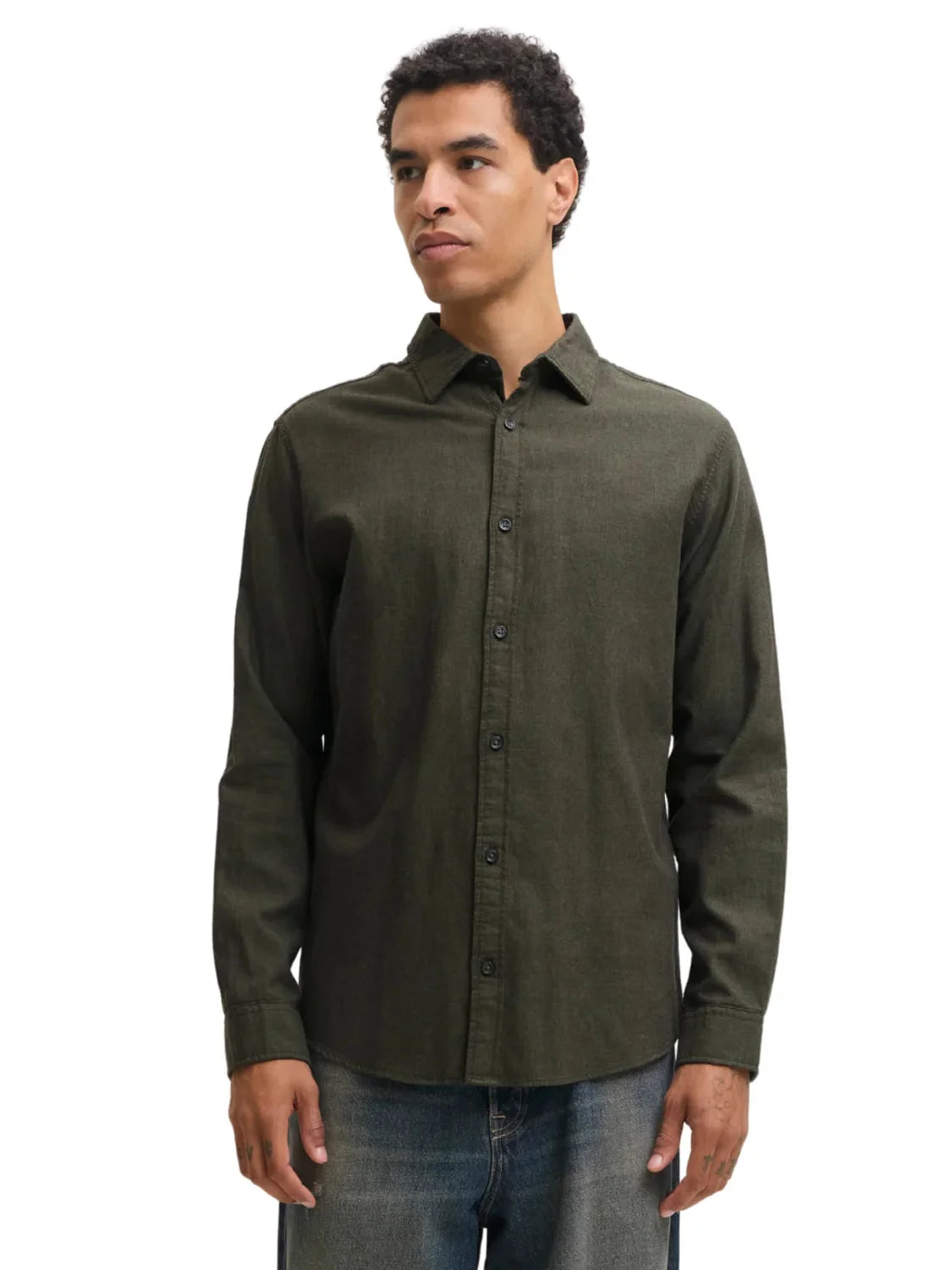 Camisa Jack&Jones Field Melange Verde | Bicos de Fío
