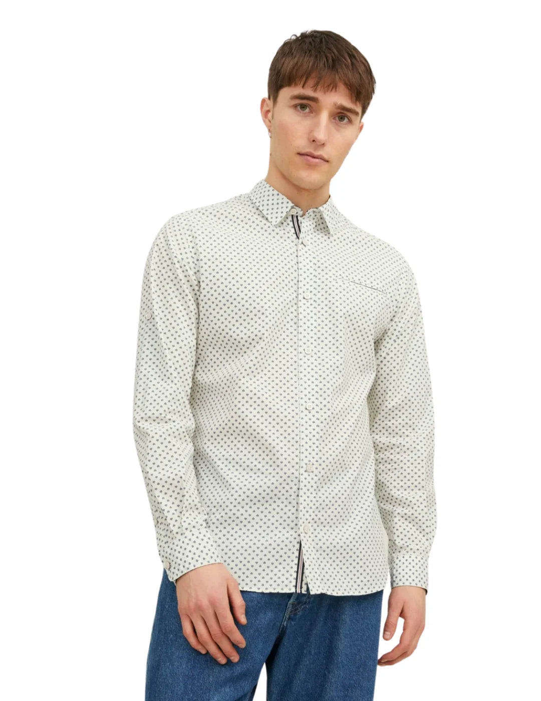 Camisa Estampada Jack & Jones Remy Blanco | Bicos de Fío