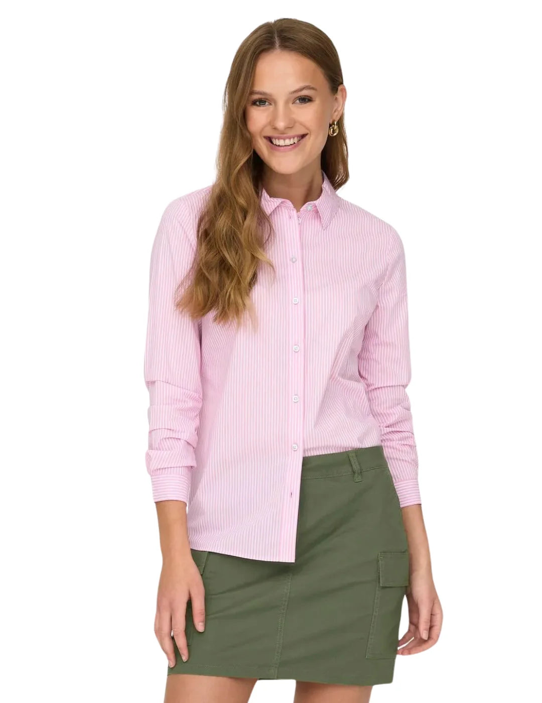 Camisa Mujer JDY Mio Raya Rosa | Bicos de Fío