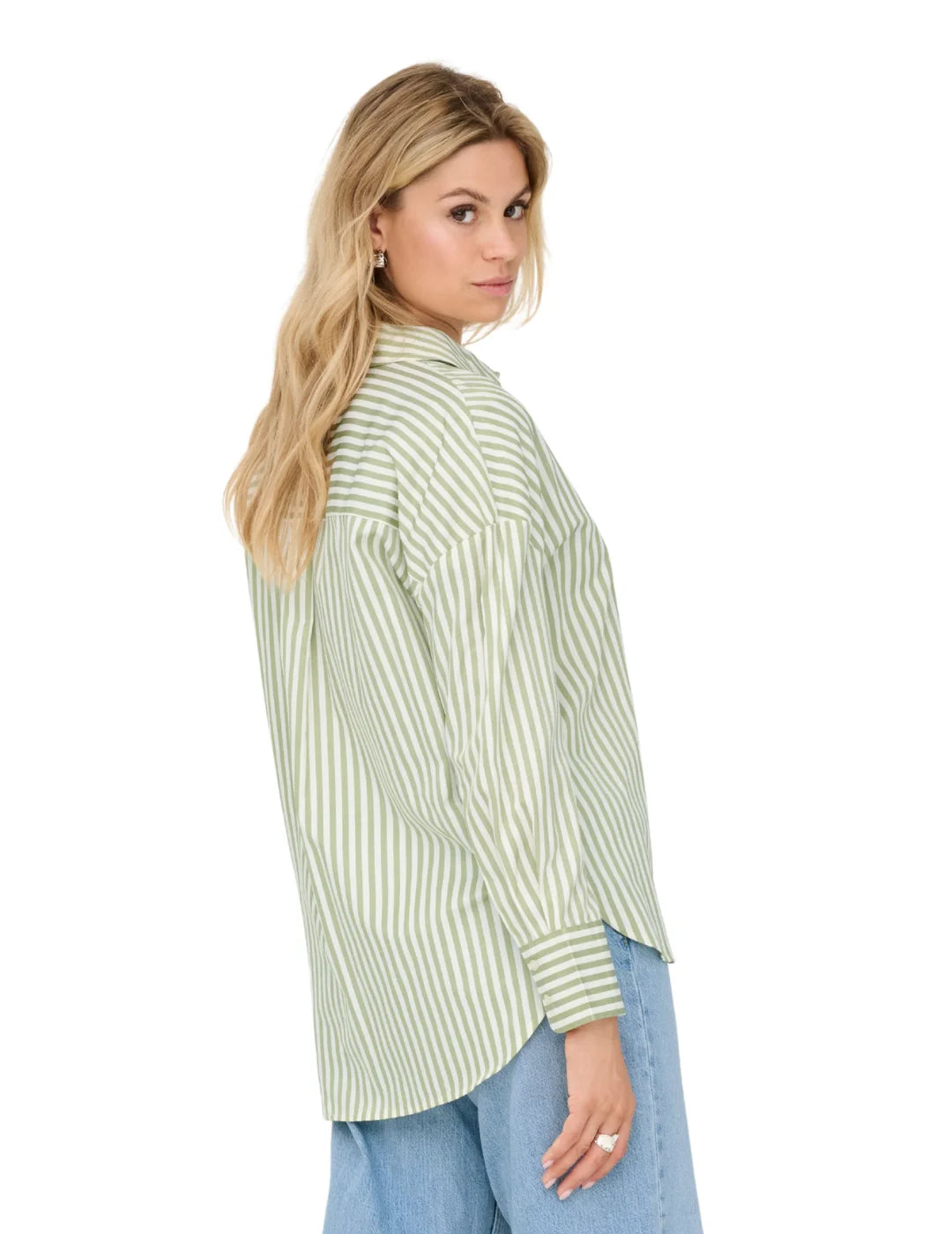 Camisa Suelta JDY Vesper Rayas Verde | Bicos de Fío