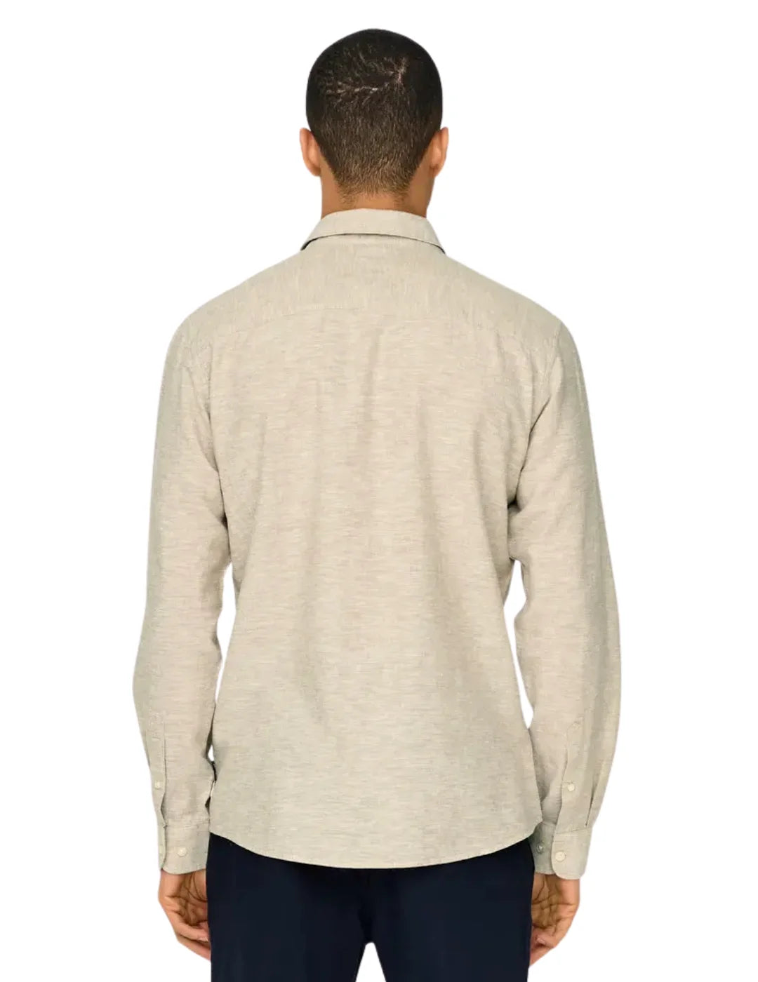 Camisa Lino ONLY&SONS Caiden Beige | Bicos de Fío
