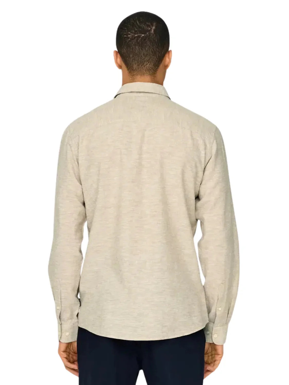 Camisa Lino ONLY&SONS Caiden Beige | Bicos de Fío