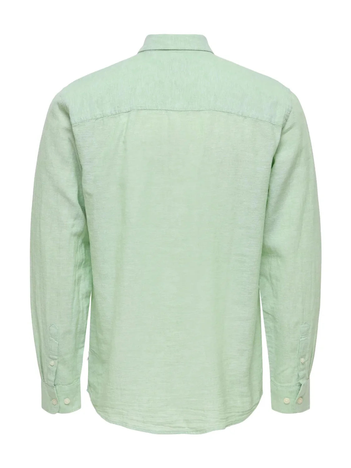 Camisa Lino ONLY&SONS Caiden Verde Quiet | Bicos de Fío