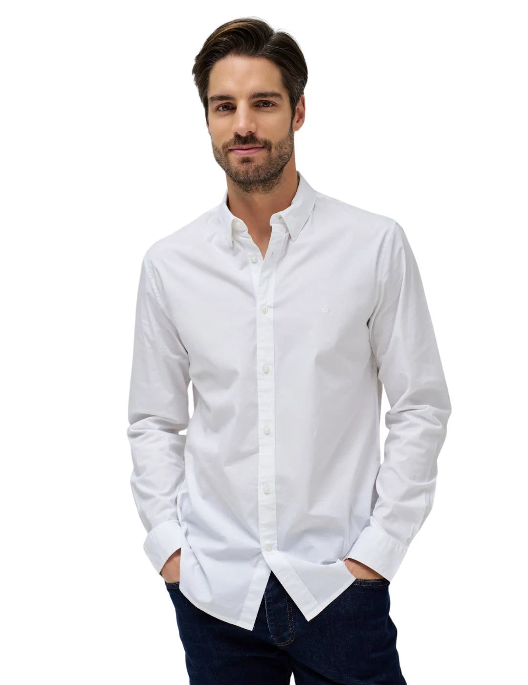Camisa Lisa Elástica Salsa Blanco | Bicos de Fío