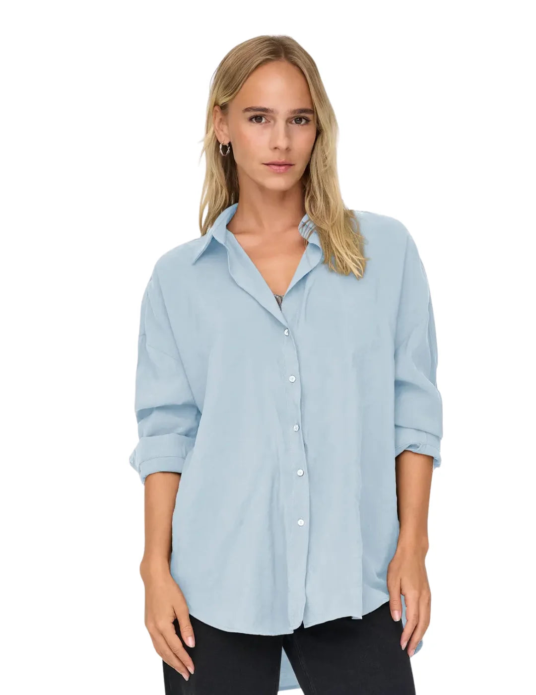 Camisa Loose ONLY Zazima Azul | Bicos de Fío