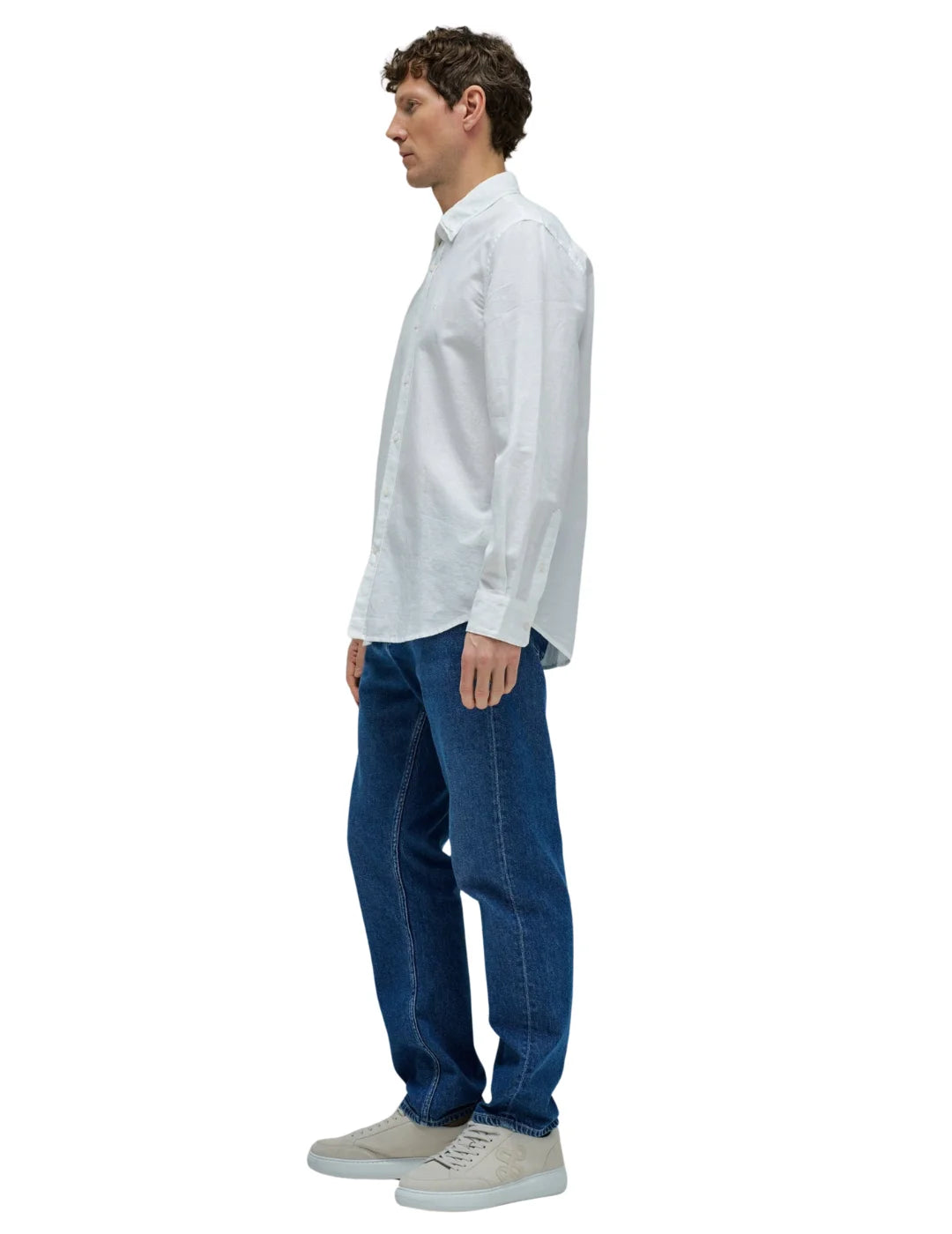 Camisa Mezcla Lino Salsa Jeans Blanco | Bicos de Fío