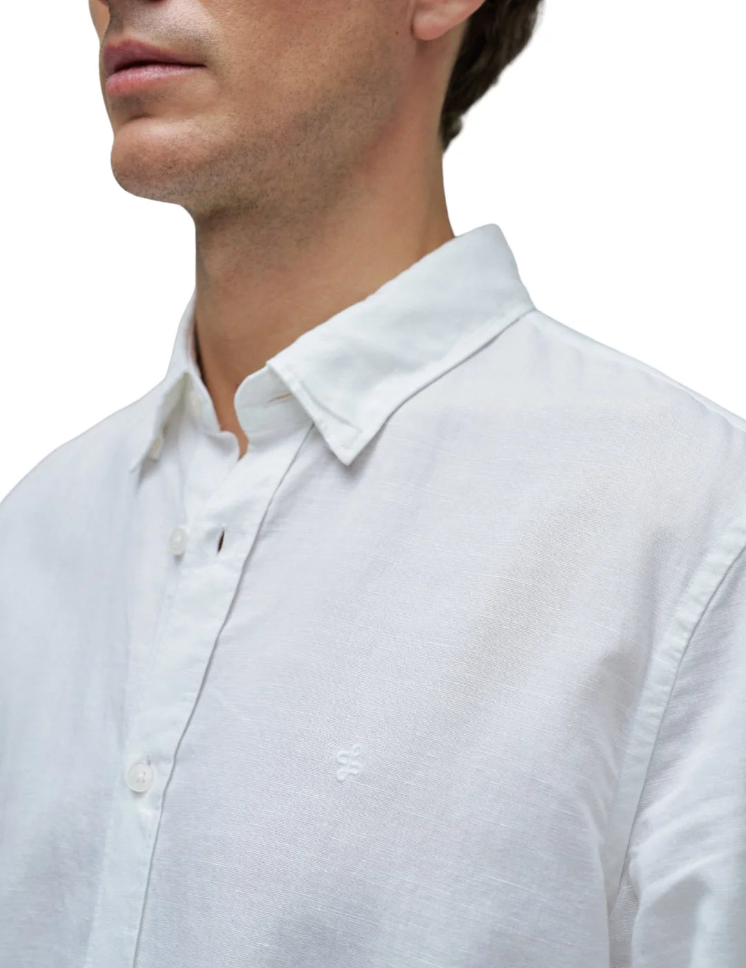 Camisa Mezcla Lino Salsa Jeans Blanco | Bicos de Fío