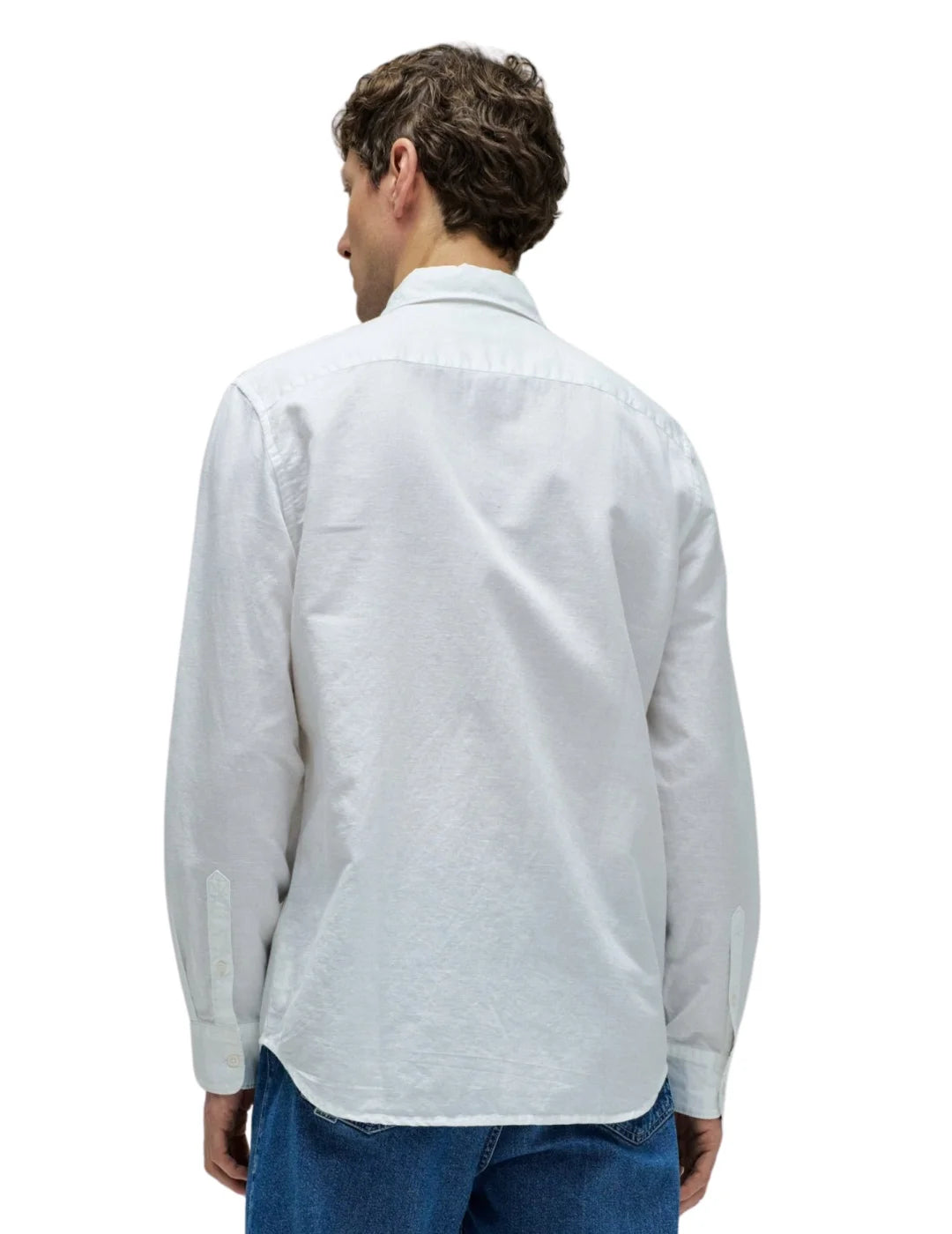 Camisa Mezcla Lino Salsa Jeans Blanco | Bicos de Fío
