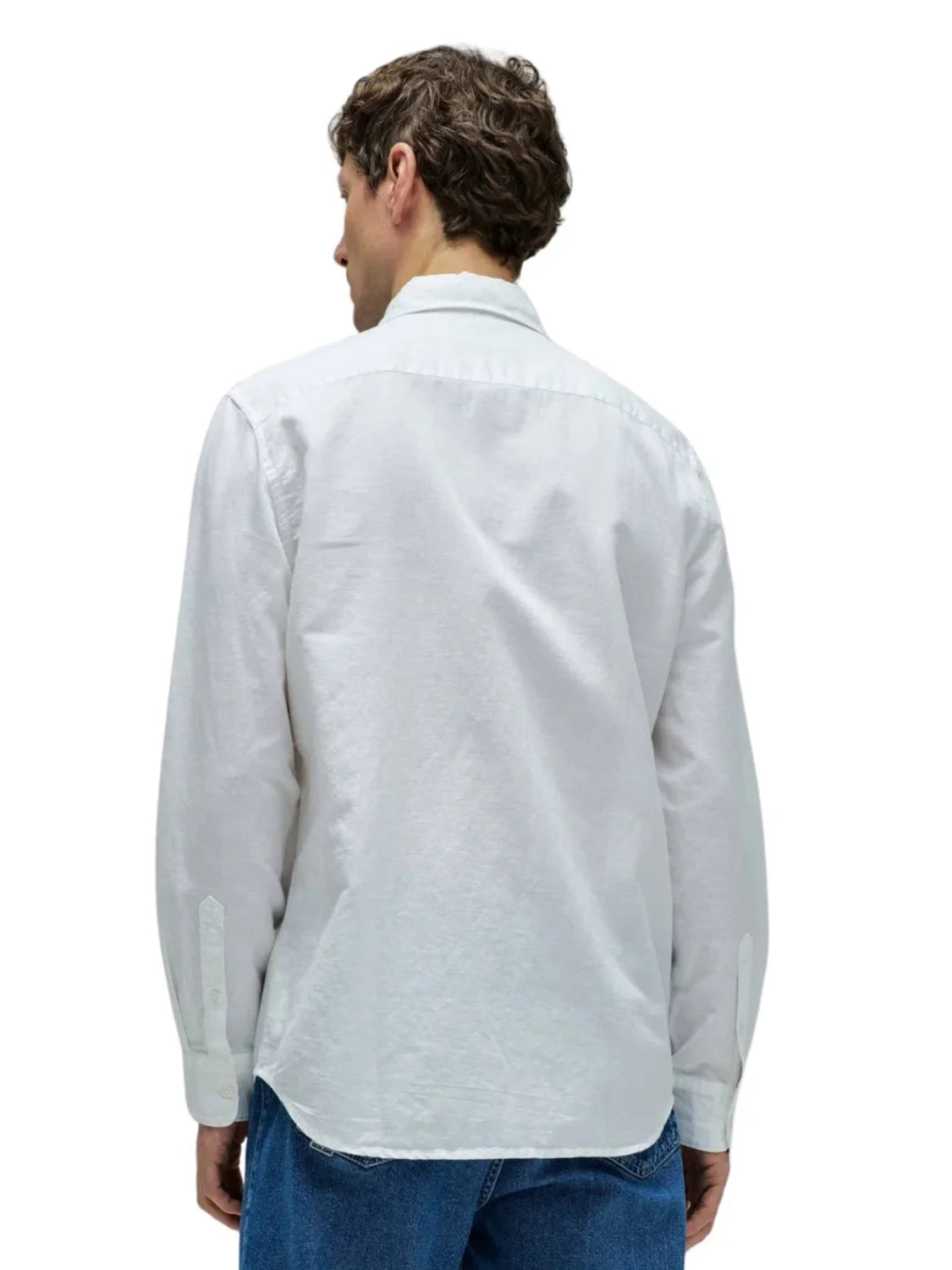 Camisa Mezcla Lino Salsa Jeans Blanco | Bicos de Fío
